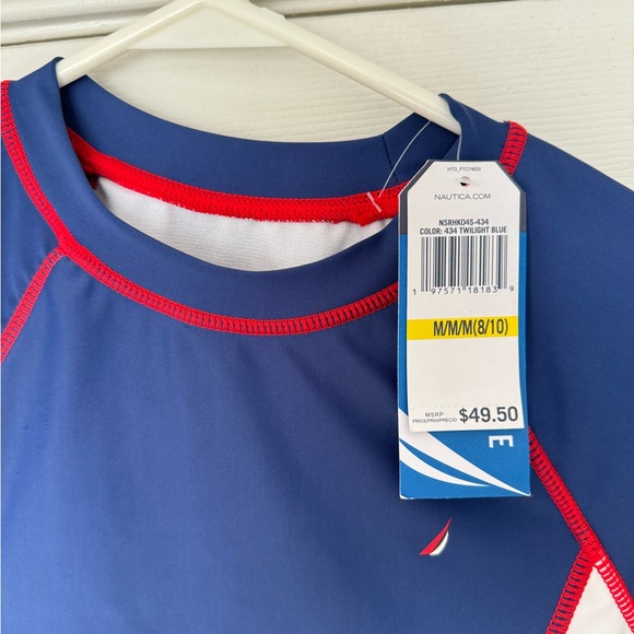 Nautica Kids Rashguard Set - Blue and White - Picture 3 of 4